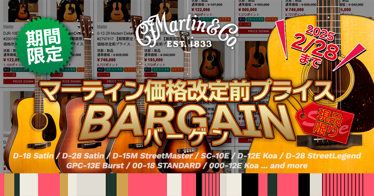 C.F.Martin Guitar 期間限定！価格改定前プライスにて！！2025年 2月28日まで