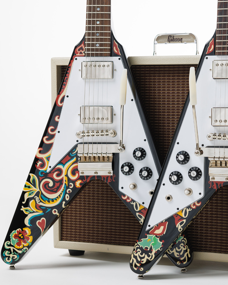 Jimi Hendrix™ 'Love Drops' Flying V, Ebony