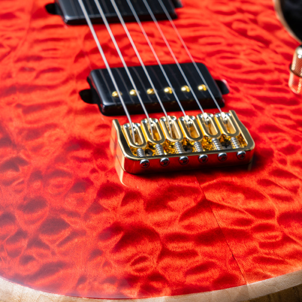 Hinnant Guitars Impulse 6 Quilted Red Stain Gloss