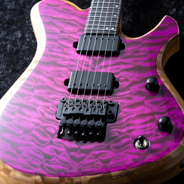 Hinnant Guitars Impulse 6 Quilted Transparent Purple Gloss