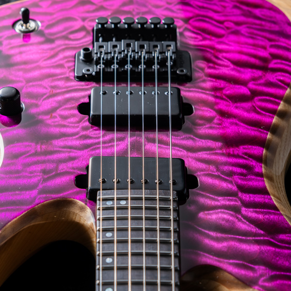 Hinnant Guitars Impulse 6 Quilted Transparent Purple Gloss